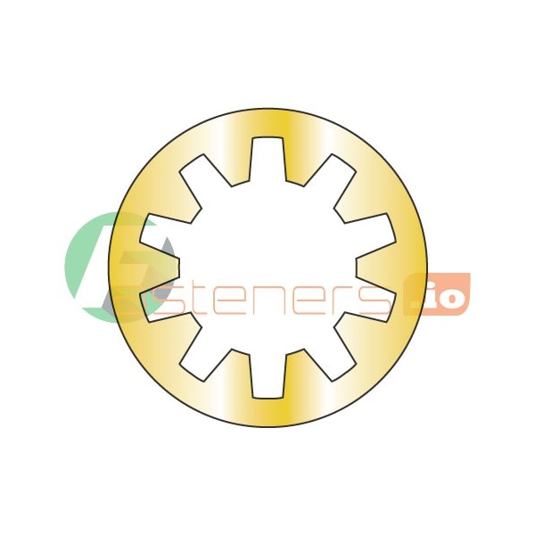 Newport Fasteners Internal Tooth Lock Washer, For Screw Size #2 Steel, Yellow Zinc Finish, 10000 PK 905741 - main
